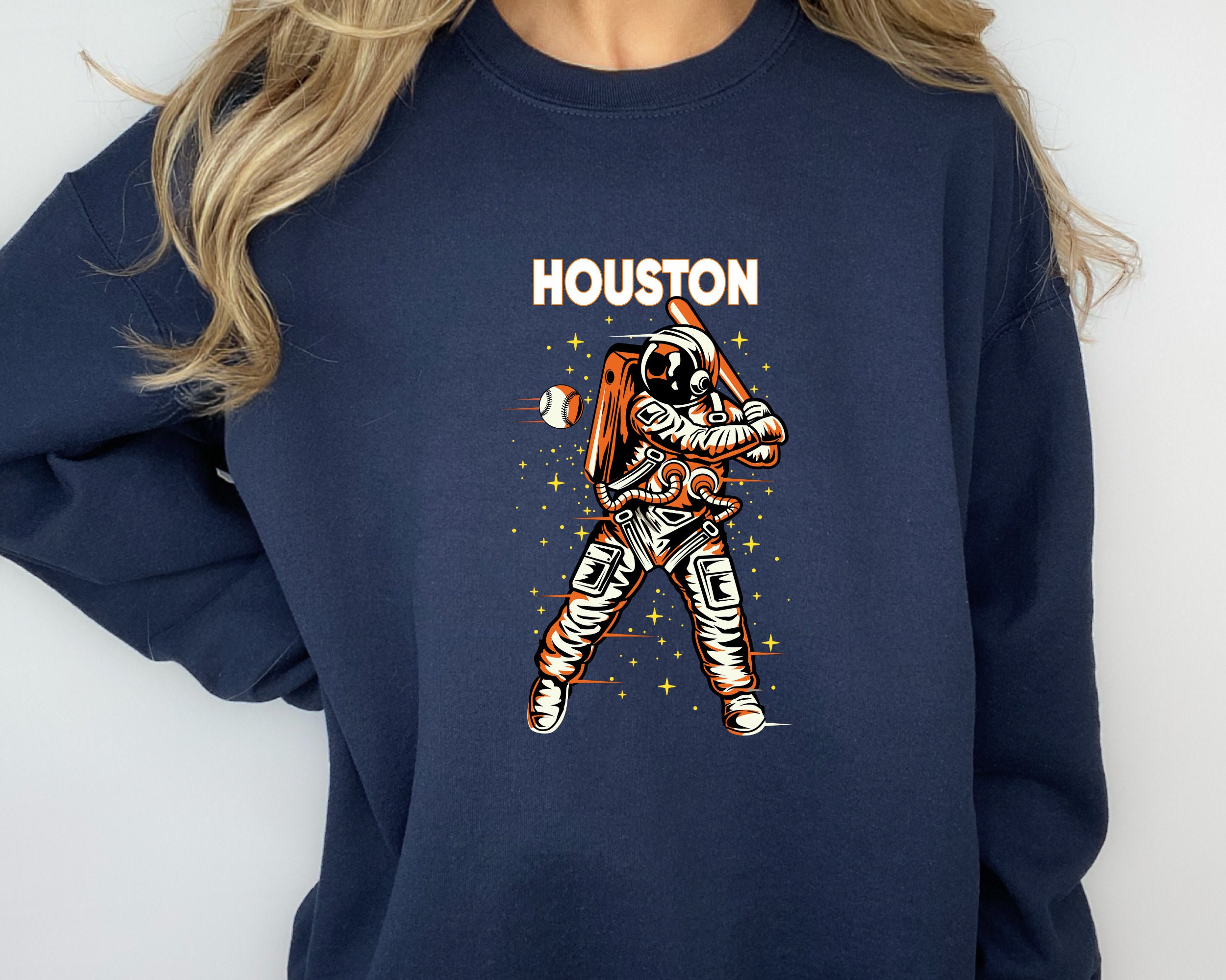 Women's Houston Astros Soft as a Grape Navy Maternity Baseball Long Sleeve  T-Shirt
