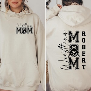 Wrestling Mom Sweatshirt, Wrestling Moms Sweater, Wrestling Mama Hoodie, Mom&#39;s Sweatshirt, My heart is On That Mat Hoodie, Gift For Her