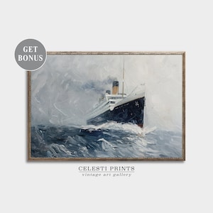 Titanic Wall Decor, RMS Titanic Painting Vintage, Cruise Ship Decor, Titanic Download, Nautical Decor, Titanic Print, Digital Download