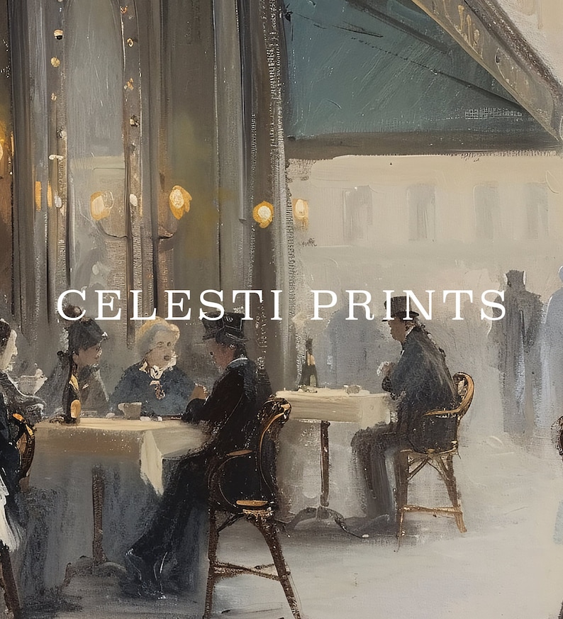 Cafe Painting Vintage, Paris Cafe Art, Paris Theme, Vintage Cafe Art, Parisian Wall Art, Antique Paris Cafe Painting, Digital Download image 7