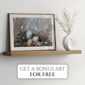 Easter Painting, Rabbit Painting, Vintage Bunny Art, Spring Rabbit Decor, Classy Easter Rabbit Print, Vintage Rabbit Print, Digital Download image 6