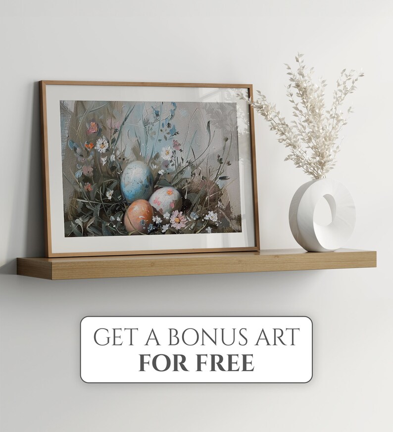 Easter Painting, Rabbit Painting, Vintage Bunny Art, Spring Rabbit Decor, Classy Easter Rabbit Print, Vintage Rabbit Print, Digital Download image 6