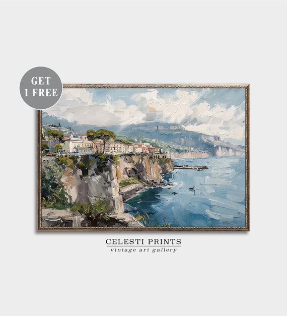 Sorrento Wall Art, Campania Travel, Italy Coast Print, Sorrento Painting, Italy Painting, Travel Art, Sorrento Italia, Digital Download