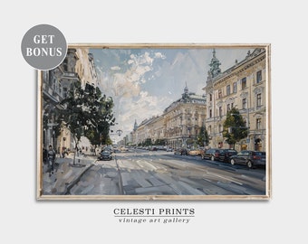 Vienna Cityscape Painting, Vienna Wall Art, Austria Art Print, Vienna Wall Decor, Austria Wall Art, Europe Art Print, Digital Download