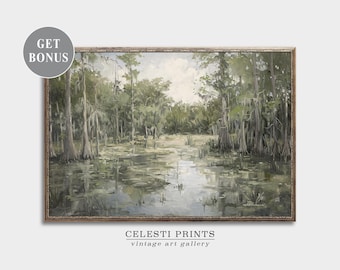Louisiana Wall Art, Swamp Landscape, Louisiana Travel, USA Art, Travel Gift, Swamp Artwork, Louisiana Print, Digital Download