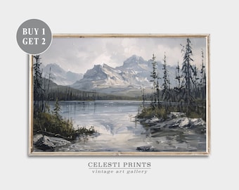 Décoration murale de l'Alberta, peinture du Canada, décoration d'intérieur de Banff, impression de lac, impression de l'Alberta, affiche de voyage de Banff, peinture de l'Alberta, téléchargement numérique