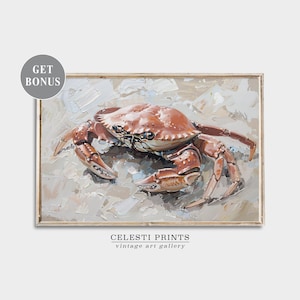 Crab Nautical Art, Beach Animal Print, Beach Vibes Art, Crab Wall Decor, Beach House Decor, Coastal Wall Art, Crab Design, Digital Download