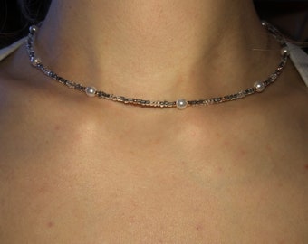 Collier gris et cuivre avec perles, collier de perles perlées, bijoux en perles de rocaille, cadeaux pour elle, tour de cou perlé, collier de plage