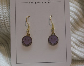 Smiley face earrings| earrings | fun earrings | gold plated earrings | gold plated jewelry | gift ideas| gifts for her | jewelry