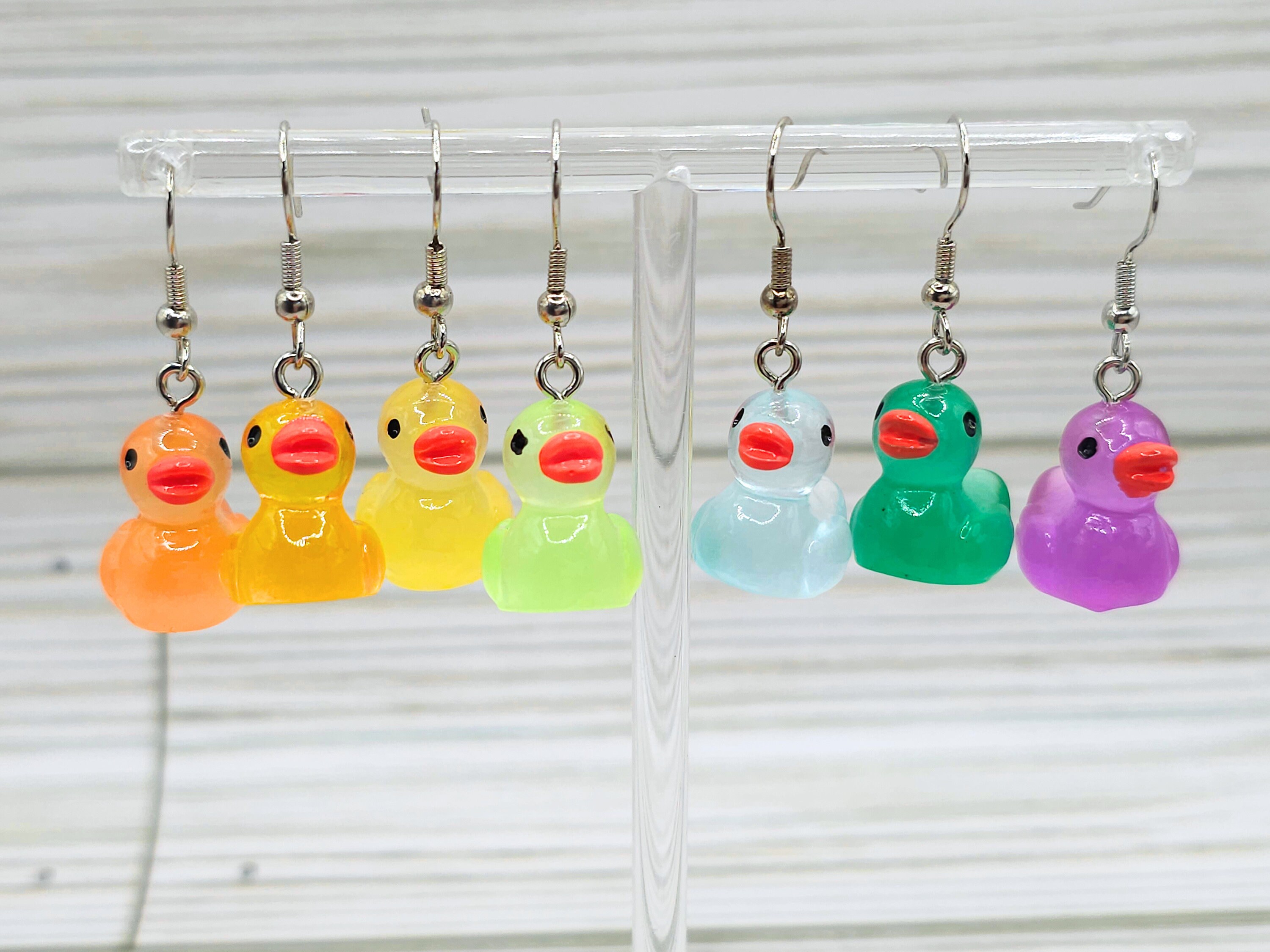 Orecchini a forma di paperella di gomma, divertente regalo a forma di paperella gialla, paperelle con occhiali da sole, paperella infermiera