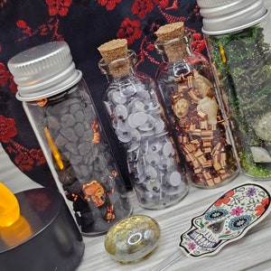 Magic in a Bottle - Halloween Special - Glass Wish Bottles - Magic Potion Minis - Spell Bottles for Witches and Wizards - Fairie Bottles