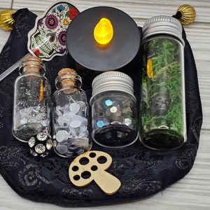 Magic in a Bottle - Halloween Special - Glass Wish Bottles - Magic Potion Minis - Spell Bottles for Witches and Wizards - Fairie Bottles