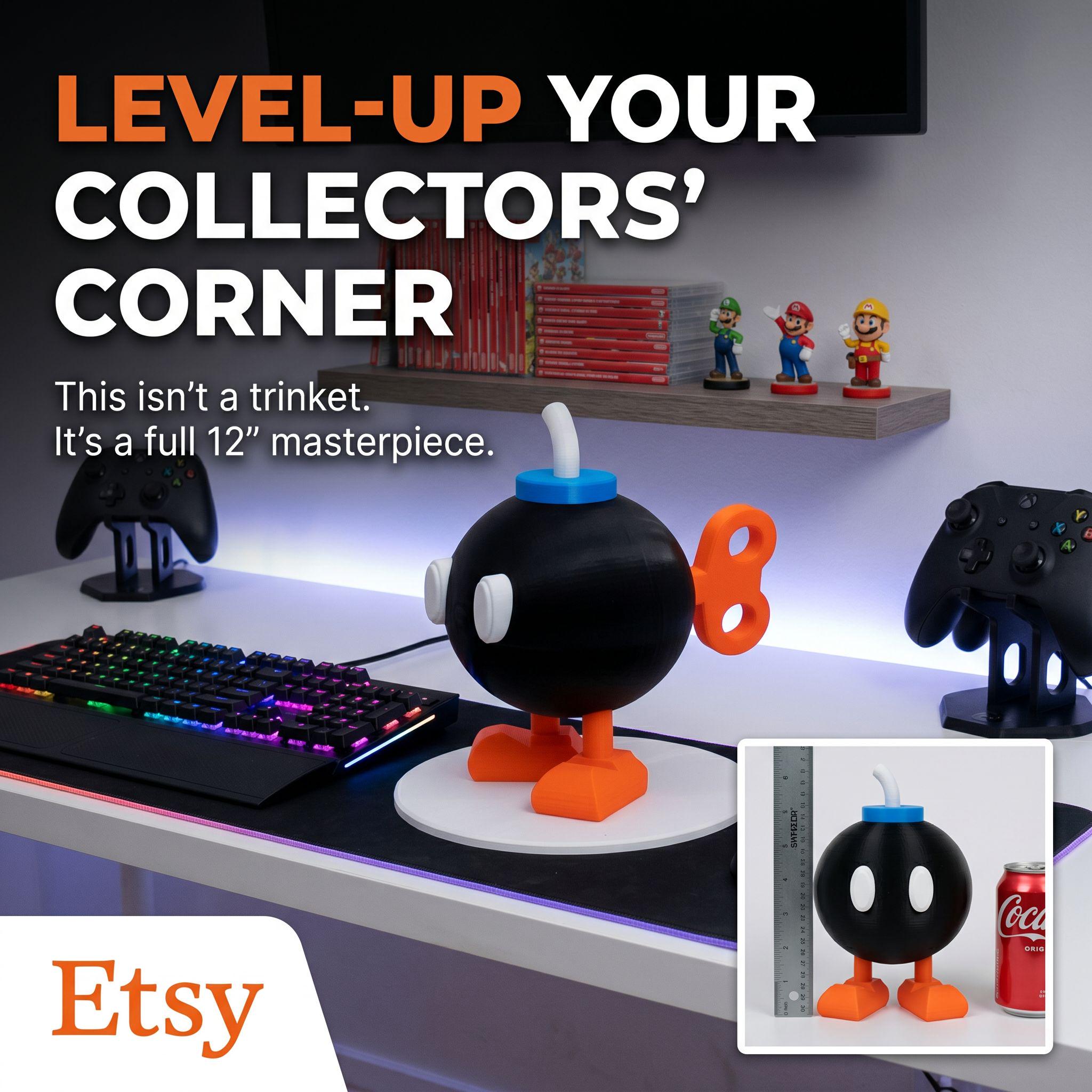 BOB-OMB – 3D Printed Mario Collectible 12”