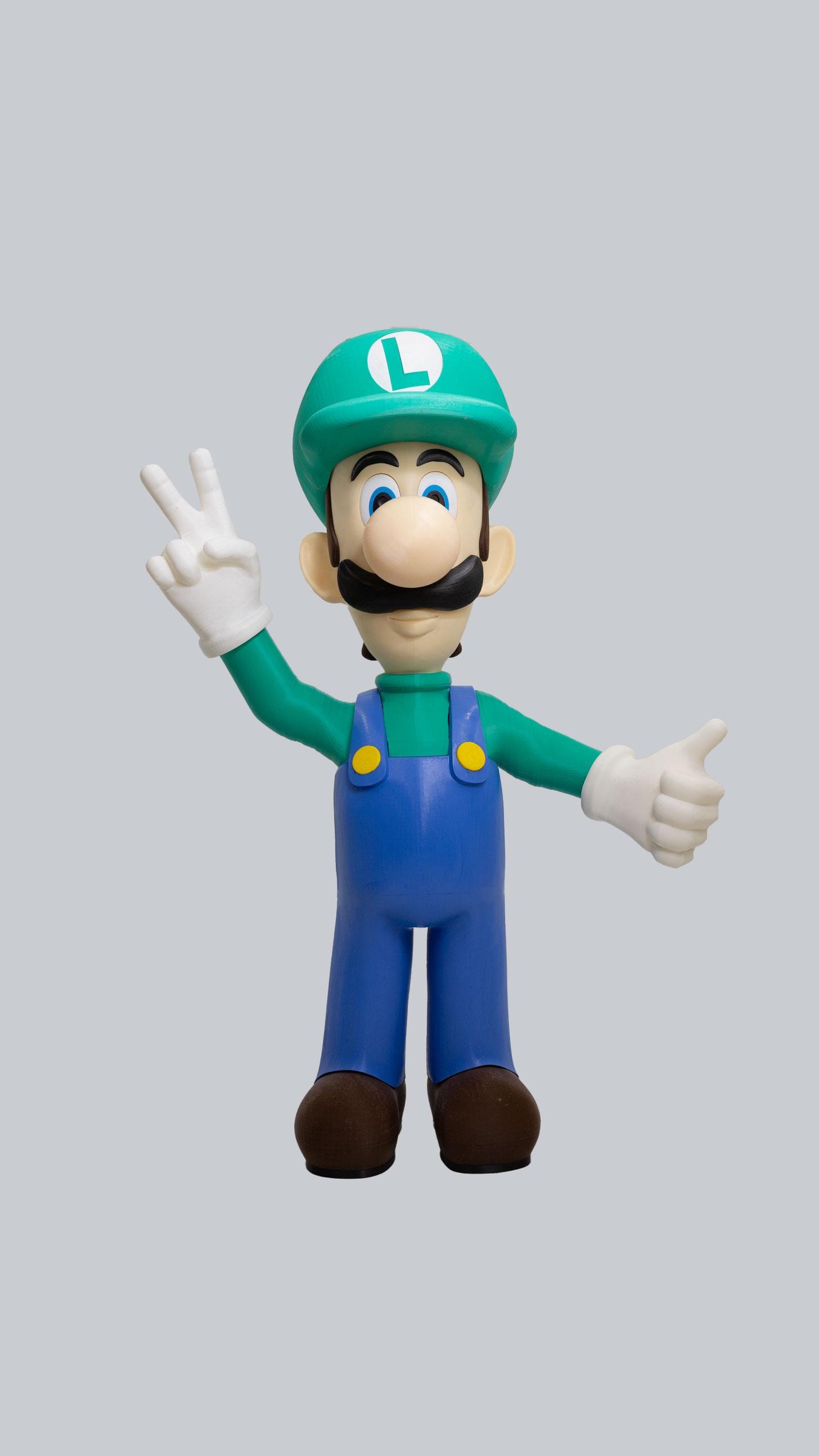 Life-Size Luigi – 36" Tall - 3D Printed Collectible Figure - Fan Art