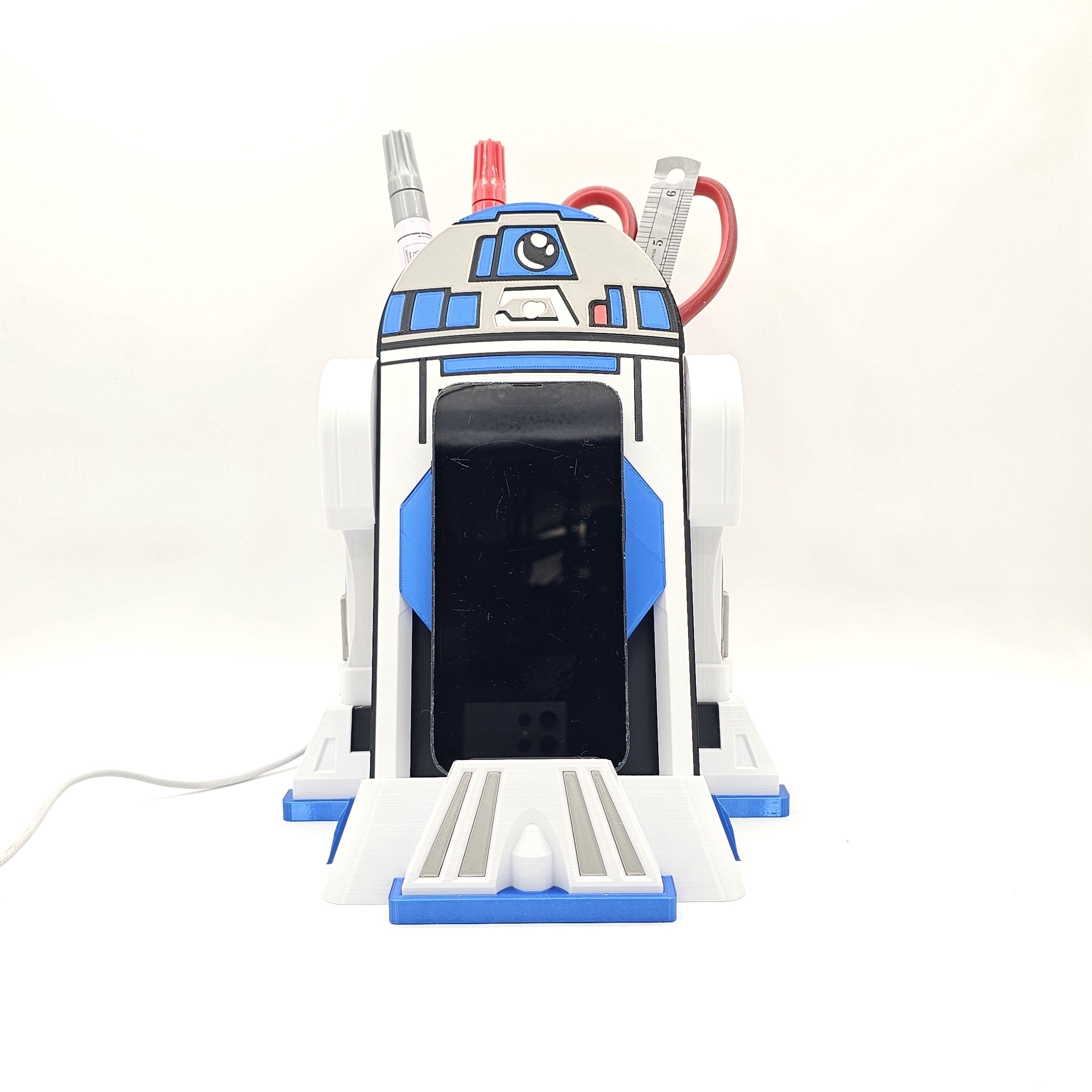 R2-D2 Wireless Charging Dock & Desk Organizer – 3D Printed Star Wars Inspired Dock