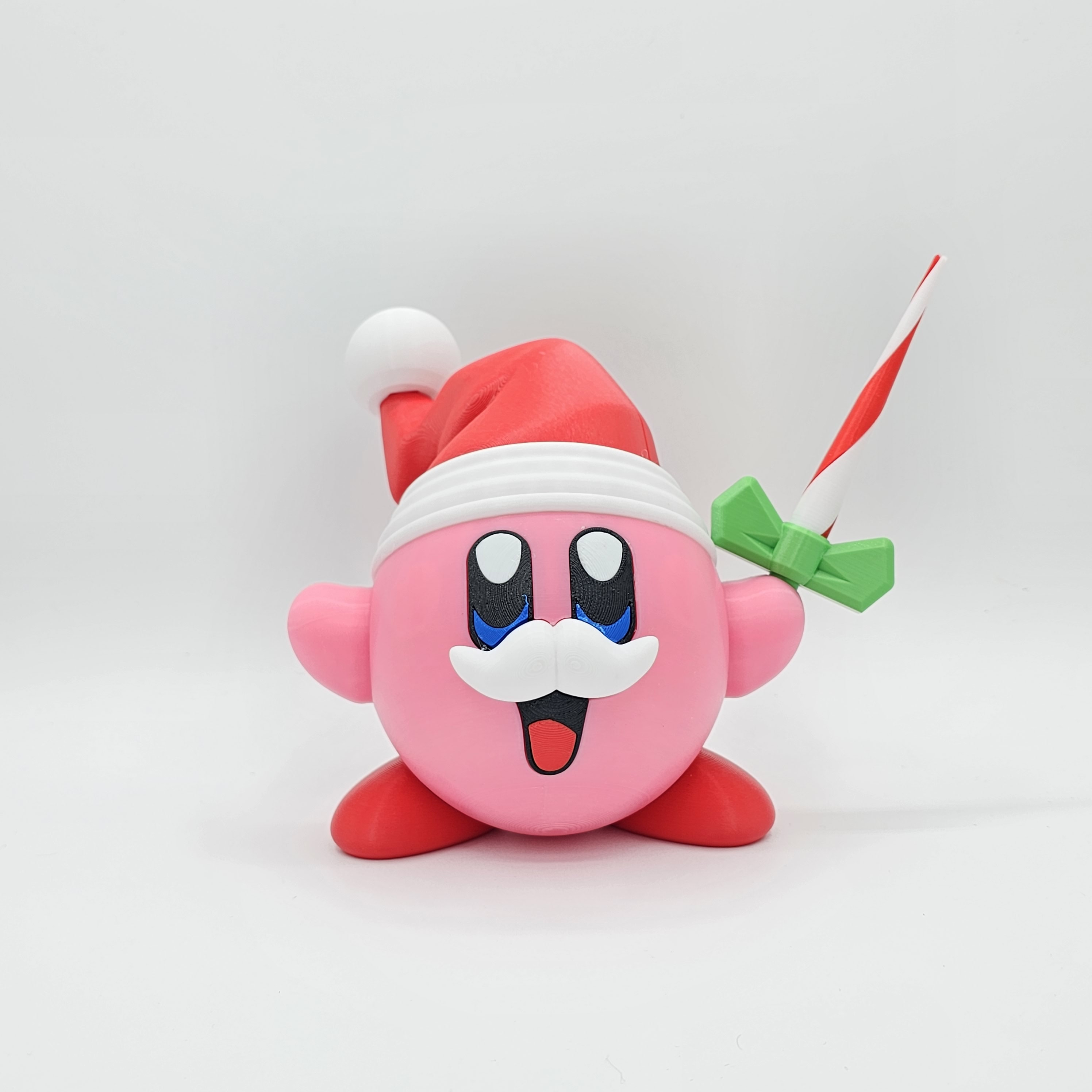 3D Printed Santa Kirby Figure - Nintendo Holiday Decor