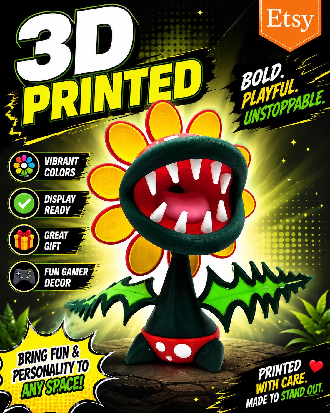 3D Printed Mario Petey Piranha Plant: Retro Gaming Decor