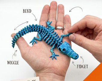 3D Printed Flexi Skeleton Alligator Toy: Fidget Animal