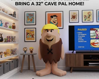 Barney Rubble – 32" Tall - 3D Printed - Collectible Figure - Fan Art -  Custom Sizes Available!