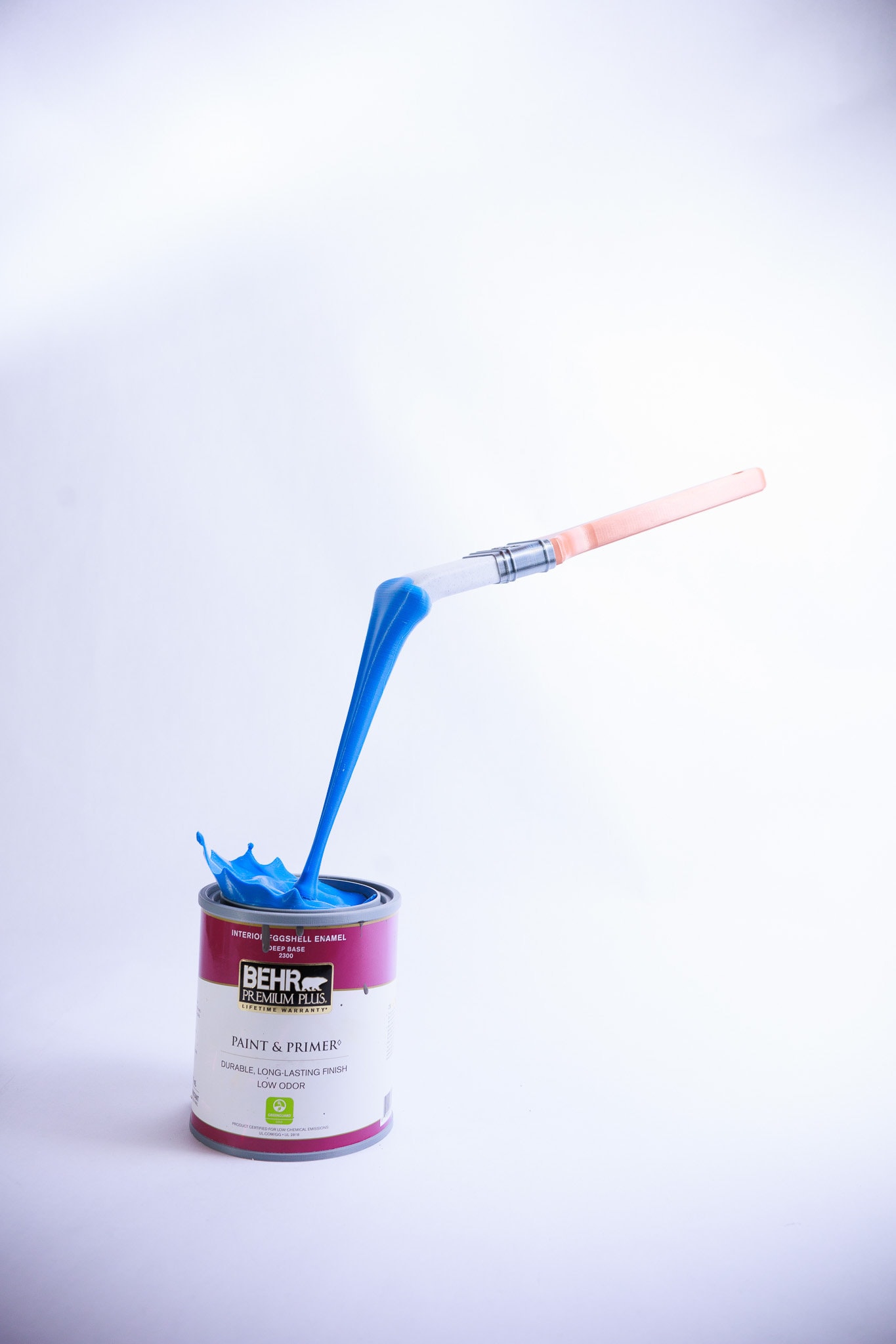 3D Printed Paint Can and Brush, Custom Color, Realistic Decor