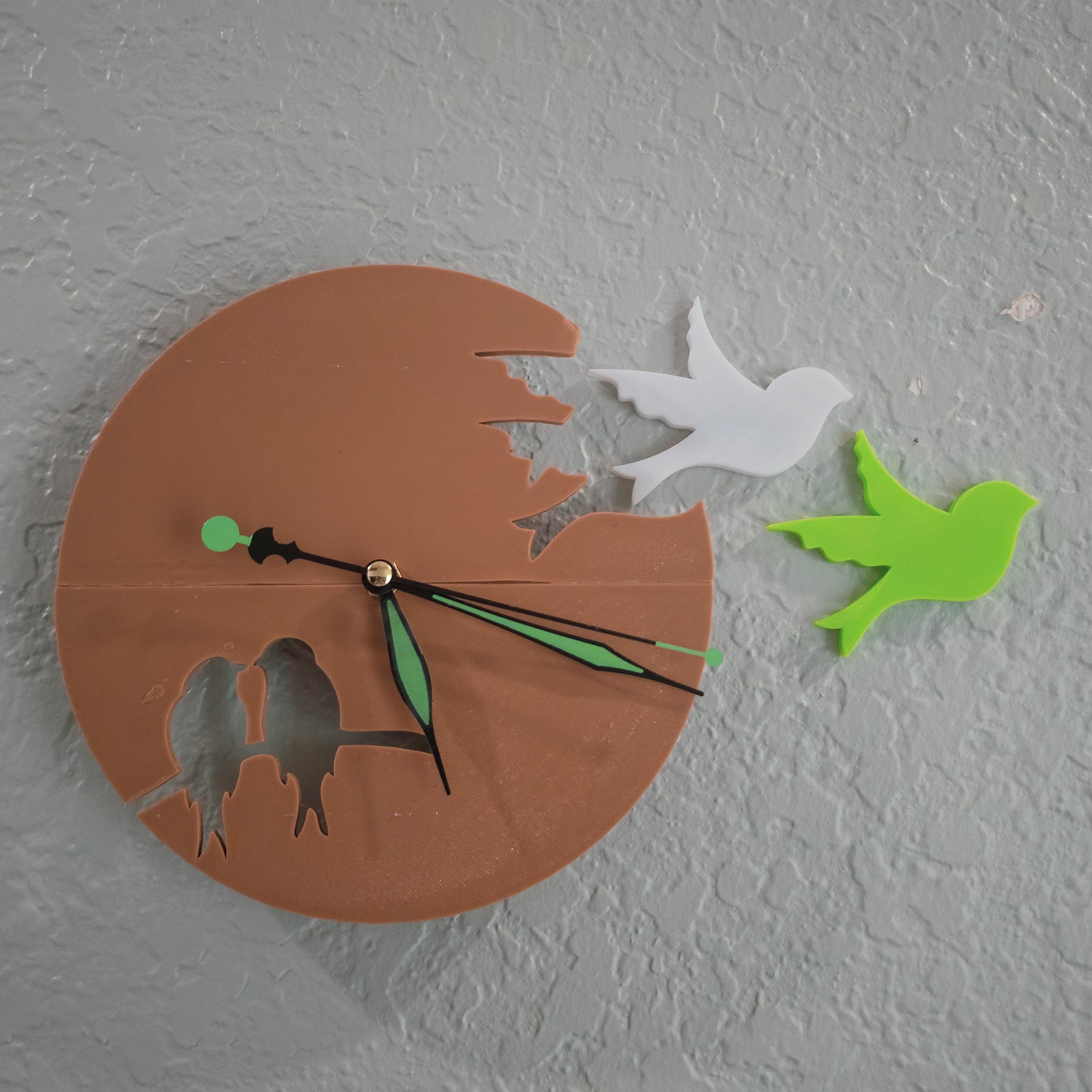 3D Printed Love Birds Clock: Kitchen Decor, Color Choice Available