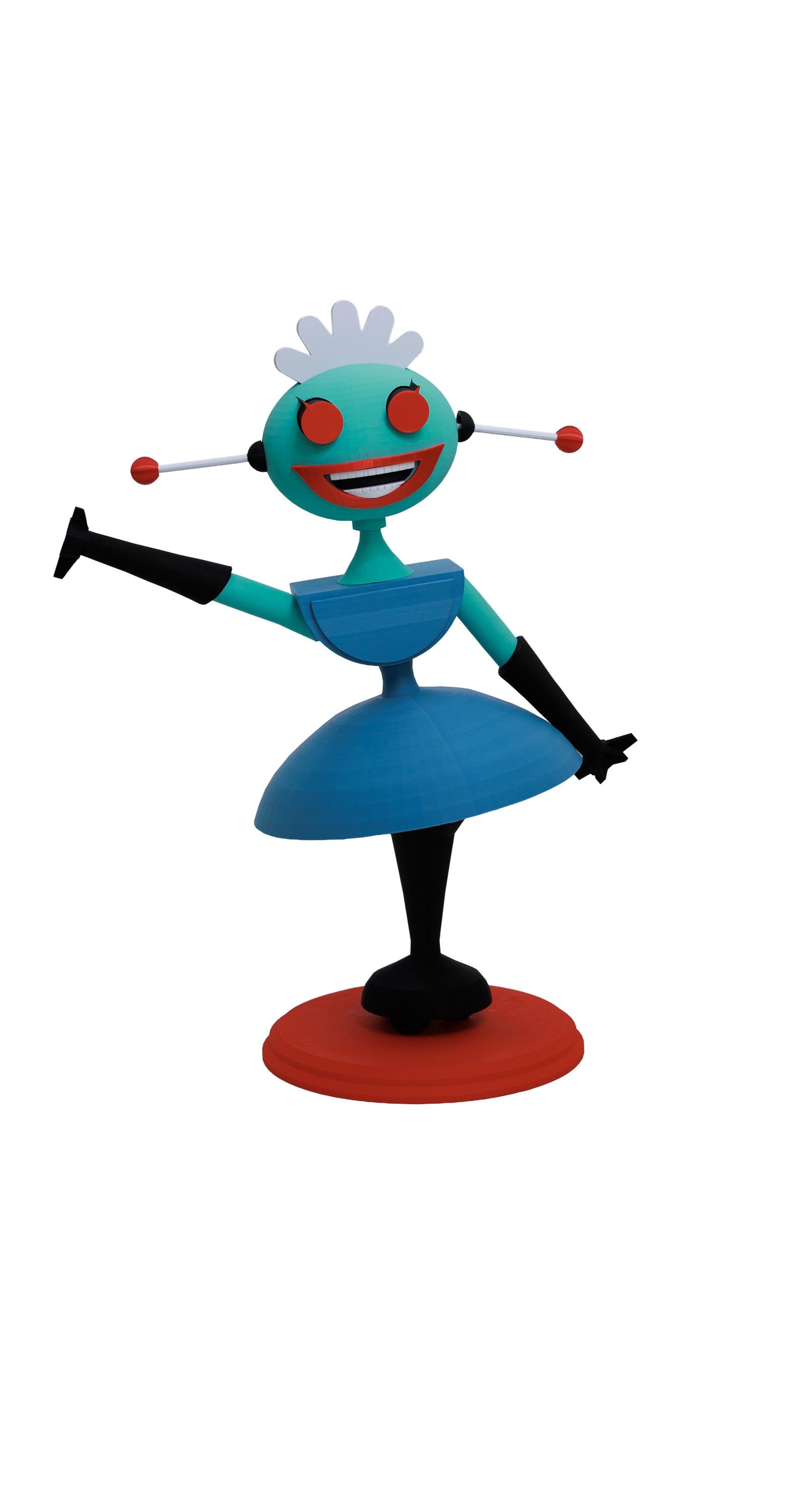 Carte Blanche Robot – 36” Tall 3D Printed Statue – Oversized Retro Robot Collectible Figure
