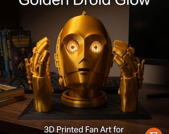 C-3PO Head and Hands – 3D Printed Light-Up Star Wars Fan Art