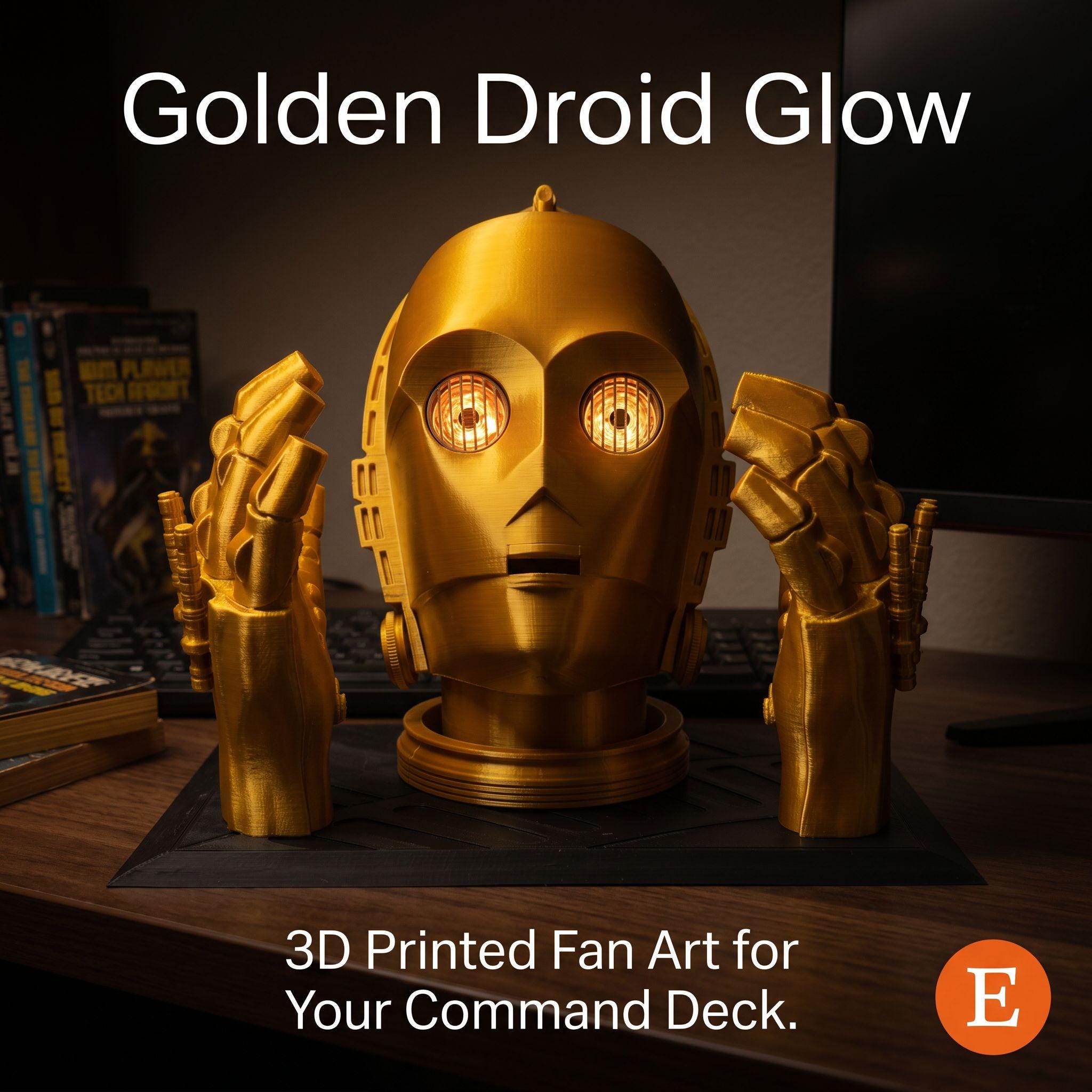 C-3PO Head and Hands – 3D Printed Light-Up Star Wars Fan Art