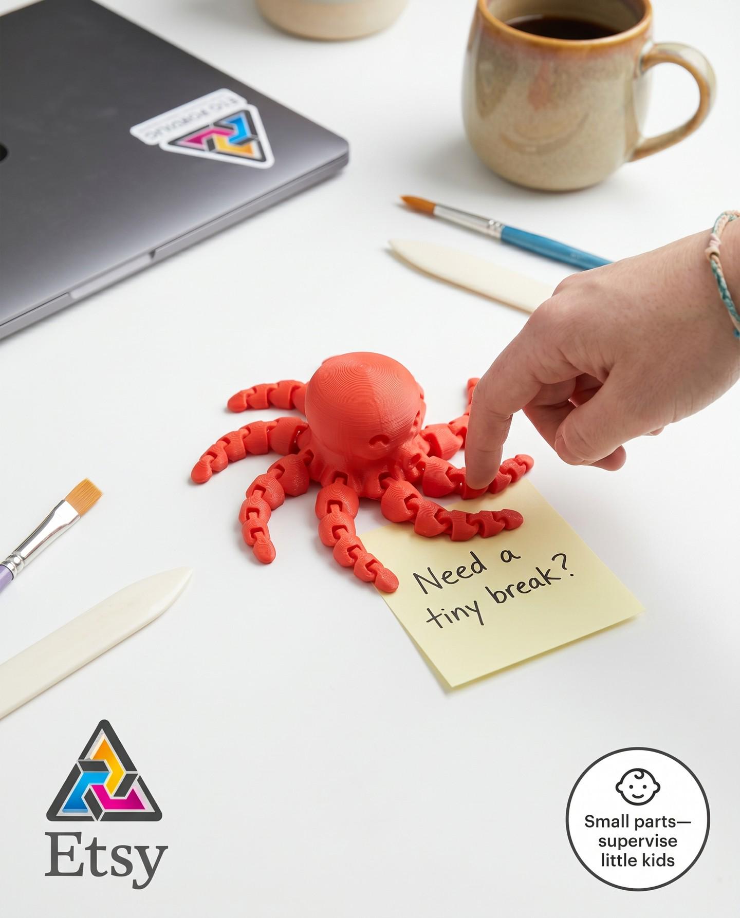 3D Printed Octopus Fidget Toy: Movable Legs
