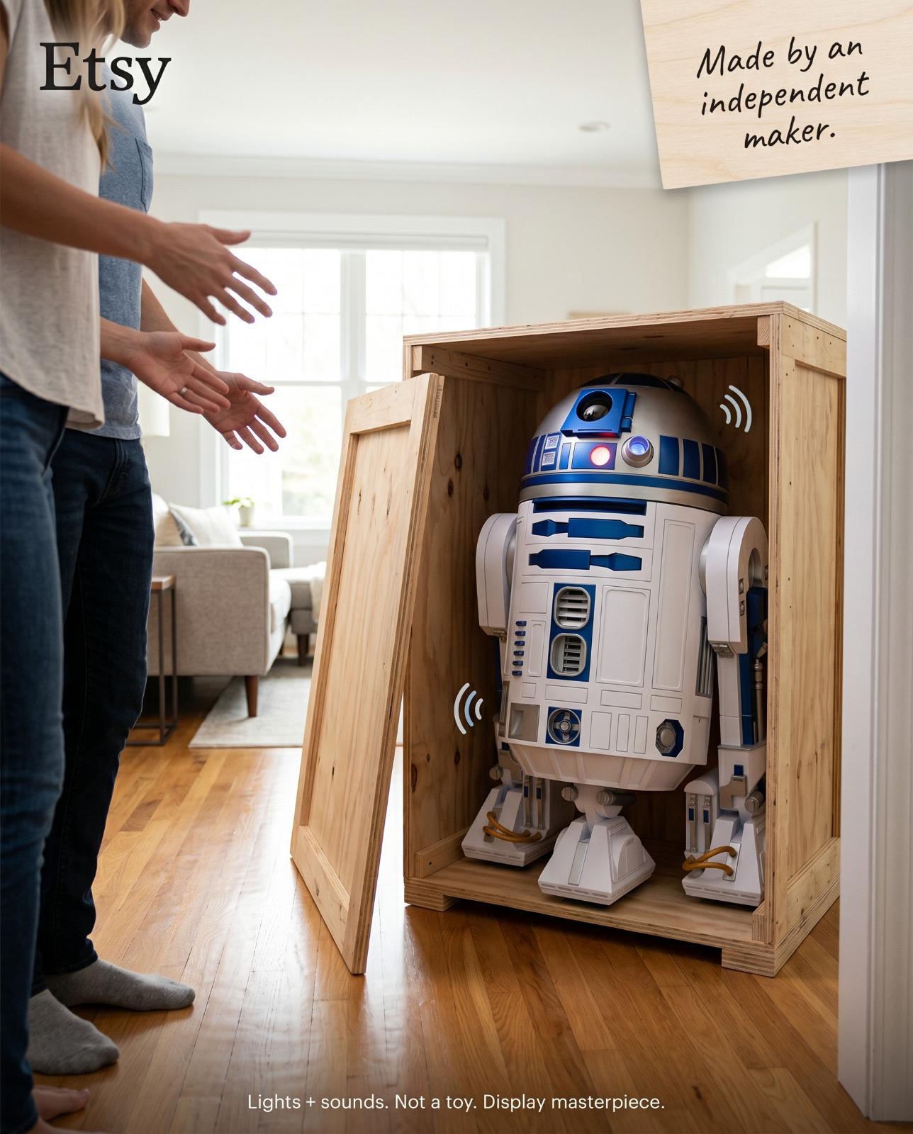 R2-D2 Star Wars Droid - Life Size - 3D Printed: 43" Tall! - Fan Art - Collectors Item