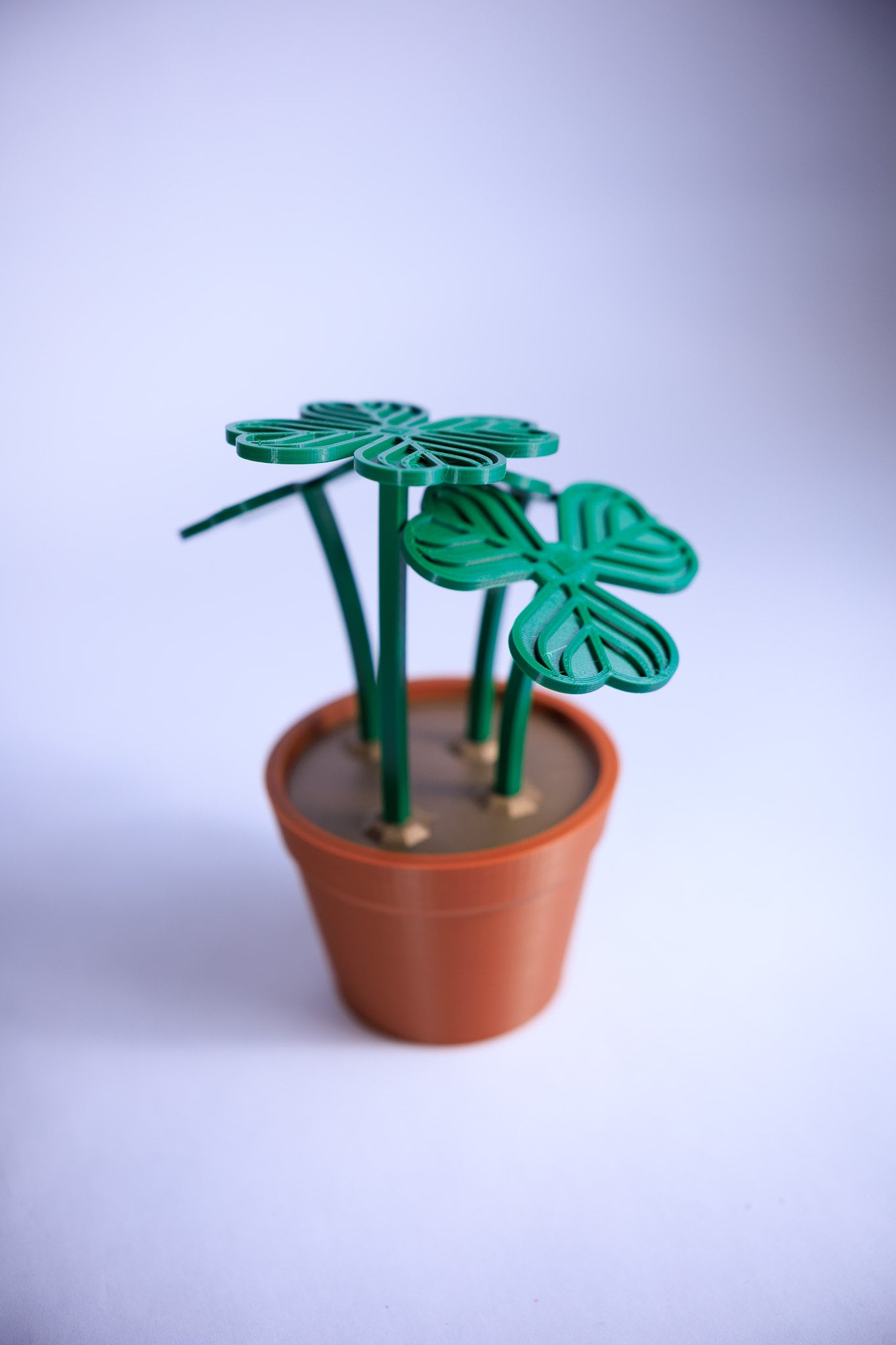 3D Printed Shamrock Flower Set: Good Luck Clover Decor