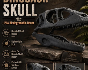 3D Printed Dinosaur Skull: PLA Biodegradable Decor
