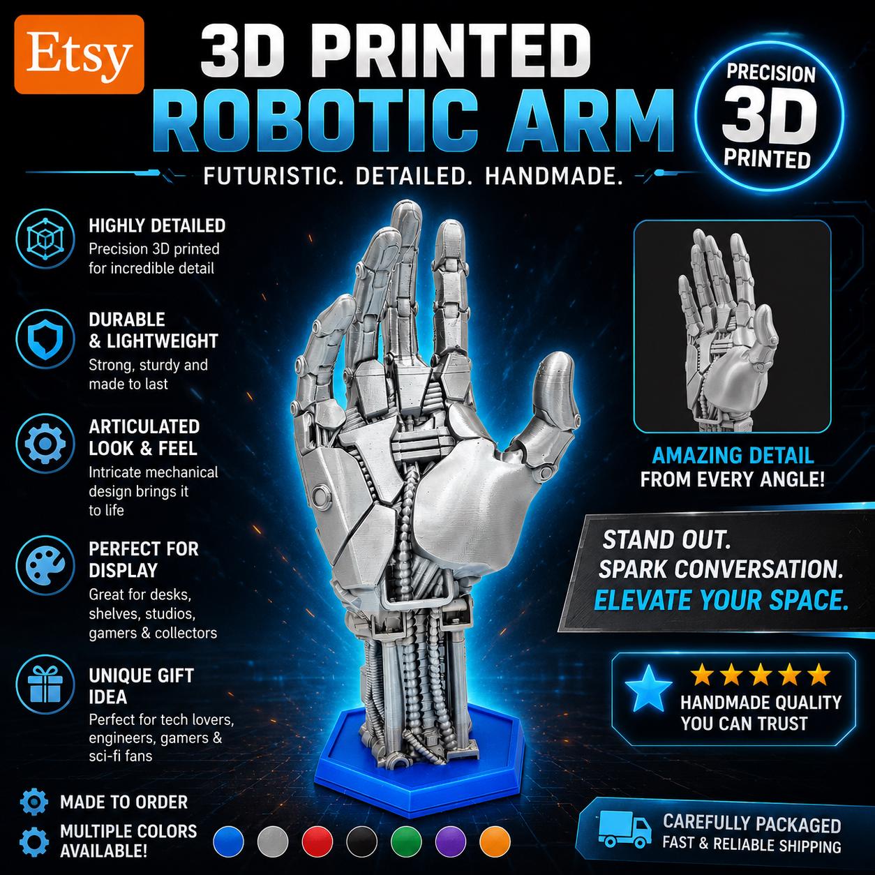3D Printed Robotic Hand: Game Controller Holder