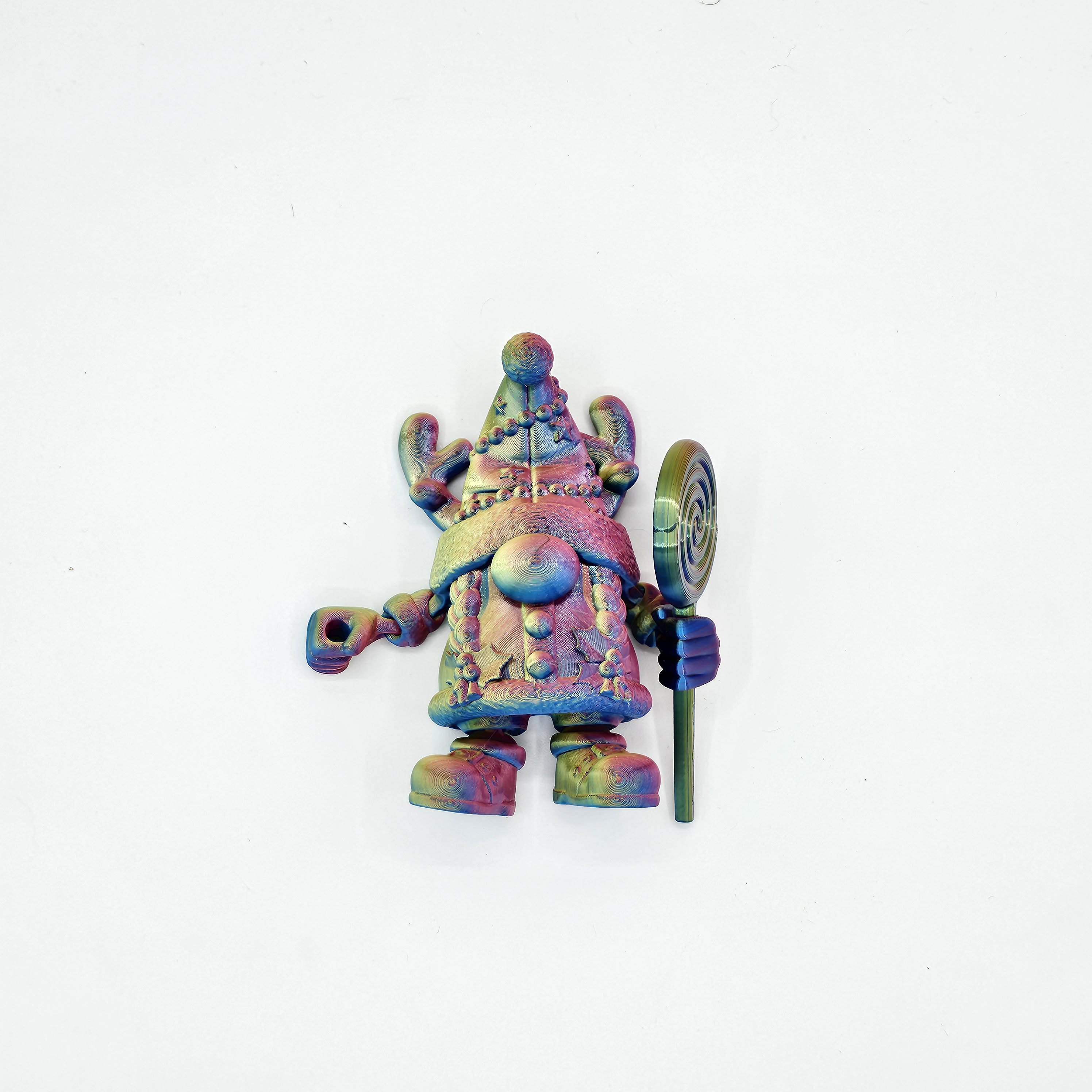 3D Printed Christmas Gnome with Lollipop - Customizable Colors