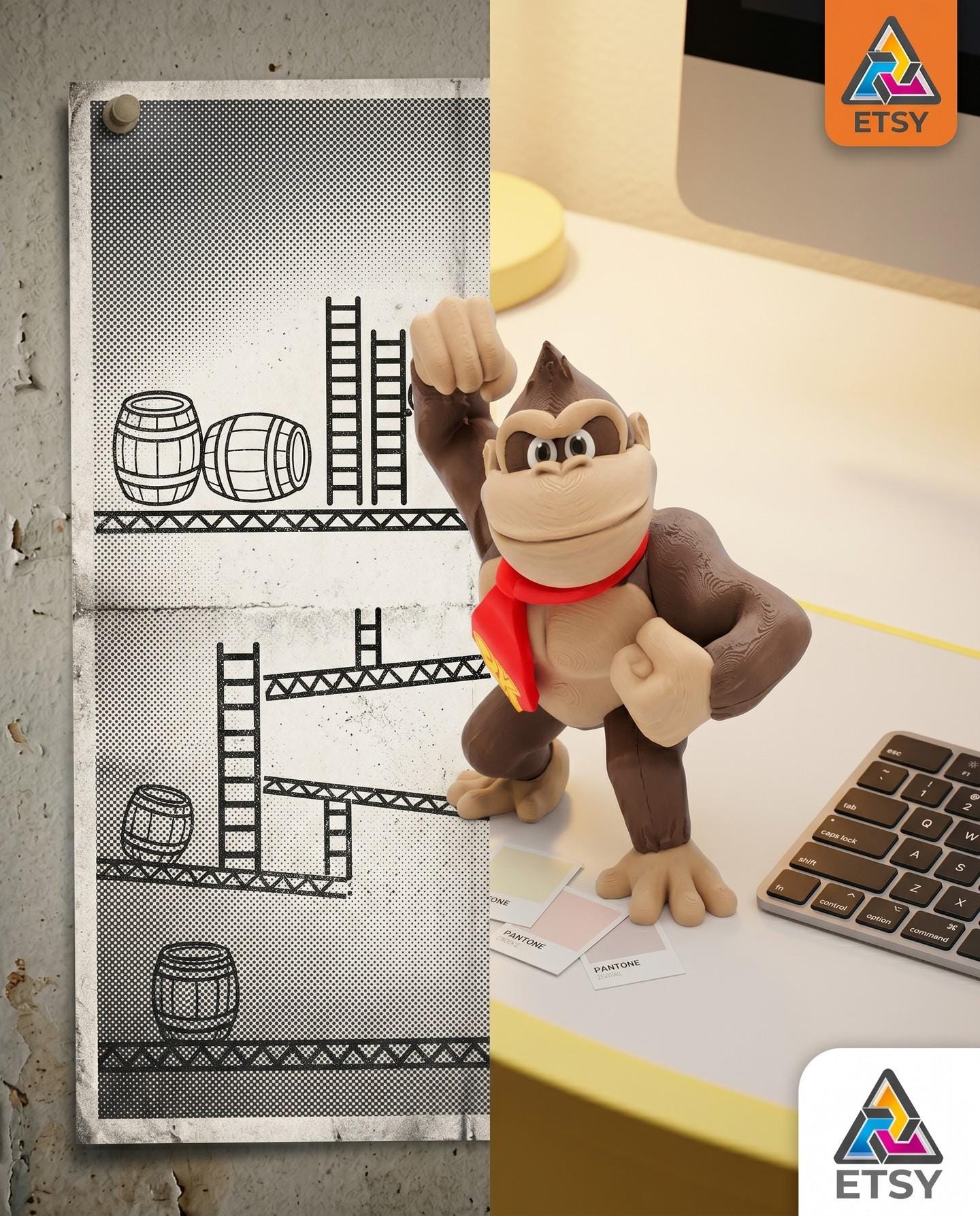 3D Printed Donkey Kong Figure: Retro Arcade Collectible