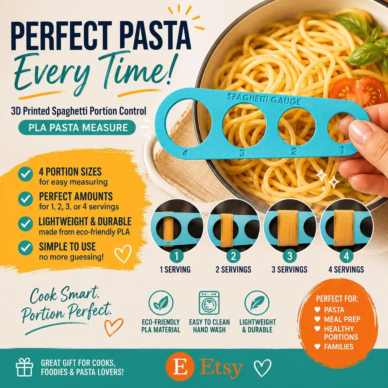 3D Printed Spaghetti Portion Control: PLA Pasta Measure