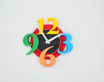 Horloge murale imprimée en 3D : décoration moderne colorée