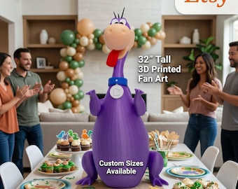 Dino Flintstone – 32" Tall - 3D Printed - Collectible Figure - Fan Art -  Custom Sizes Available!