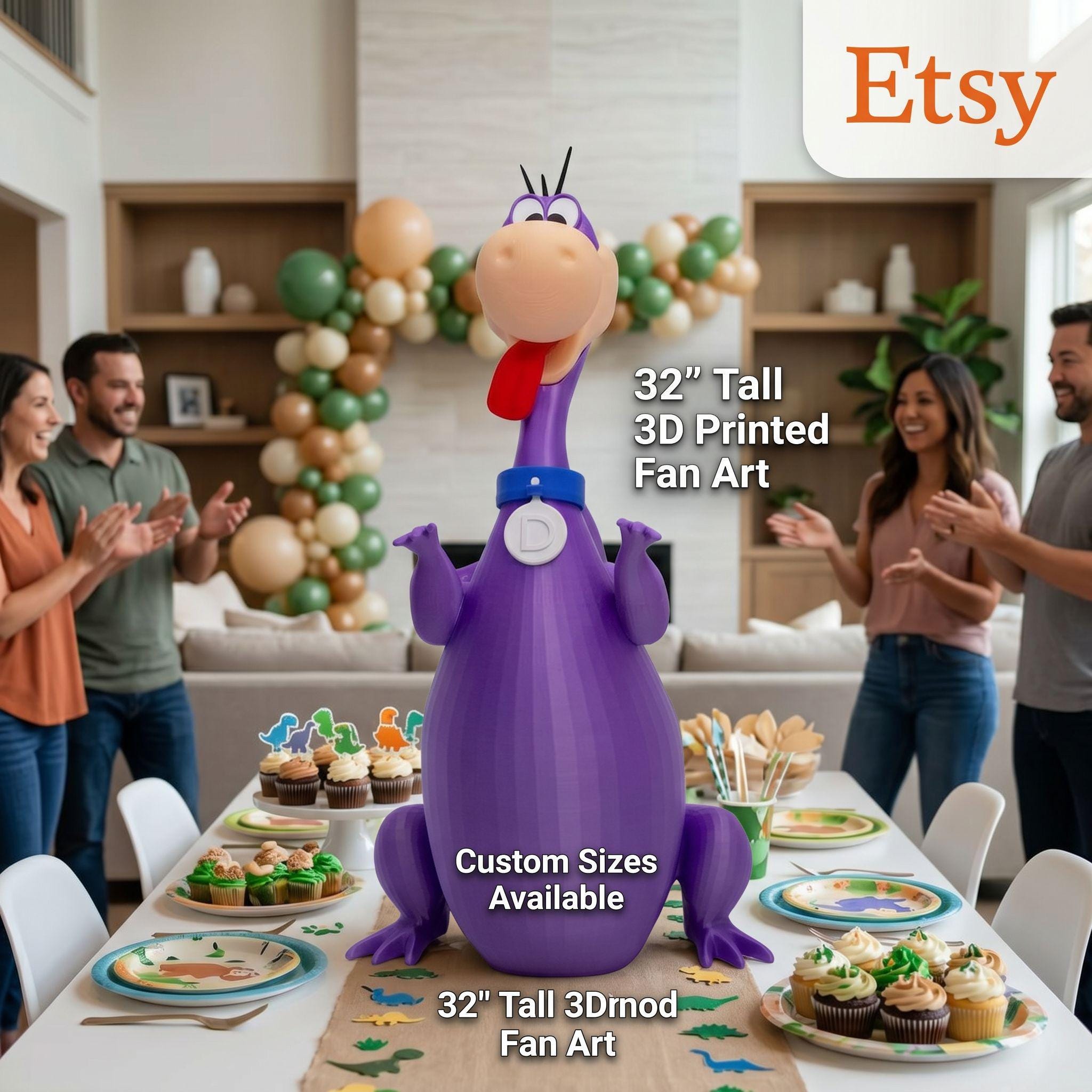Dino Flintstone – 32" Tall - 3D Printed - Collectible Figure - Fan Art -  Custom Sizes Available!