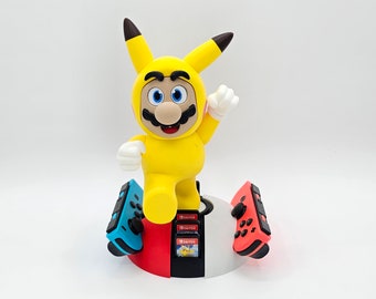 3D Printed Mario Pikachu Switch Game & Controller Holder
