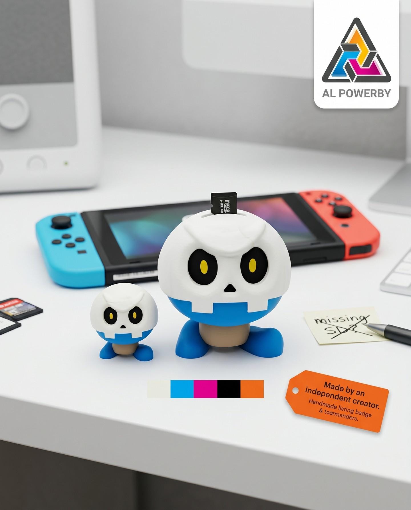 3D Printed Bone Goomba SD Card Holder: Gaming Storage, Fan Art