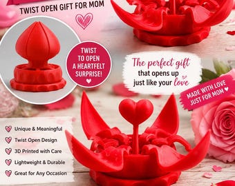 3D Printed Flower Heart: Twisting Open Gift for Mom