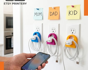 Bloqueo de cargador de iPhone impreso en 3D: Base de sujeción para cables antipérdida (juego de 3)