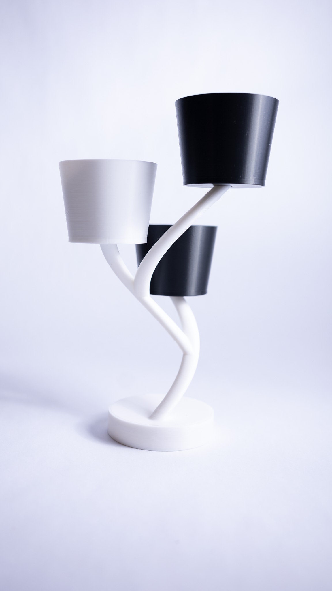 3D Printed 3 Pot Planter Set: Draining System & Tray