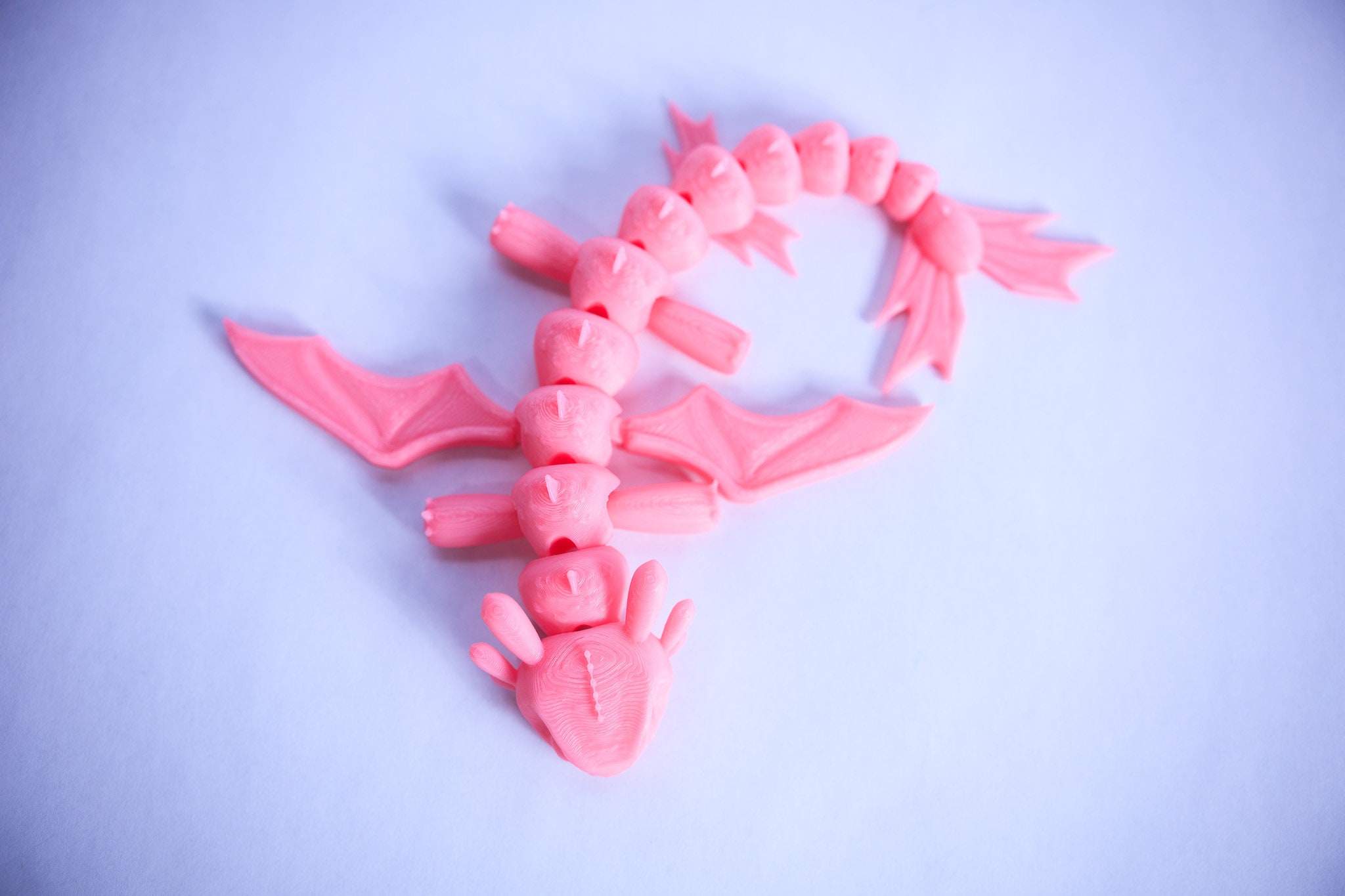 Fidget Dragon - Articulating Flexible Fidget Stim Toy - Choose Any Color - 3D Printed!