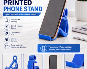 3D Printed Phone Stand: Stylish Hands-Free PLA Phone Holder