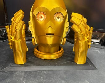 C-3PO Head and Hands – 3D Printed Light-Up Star Wars Fan Art