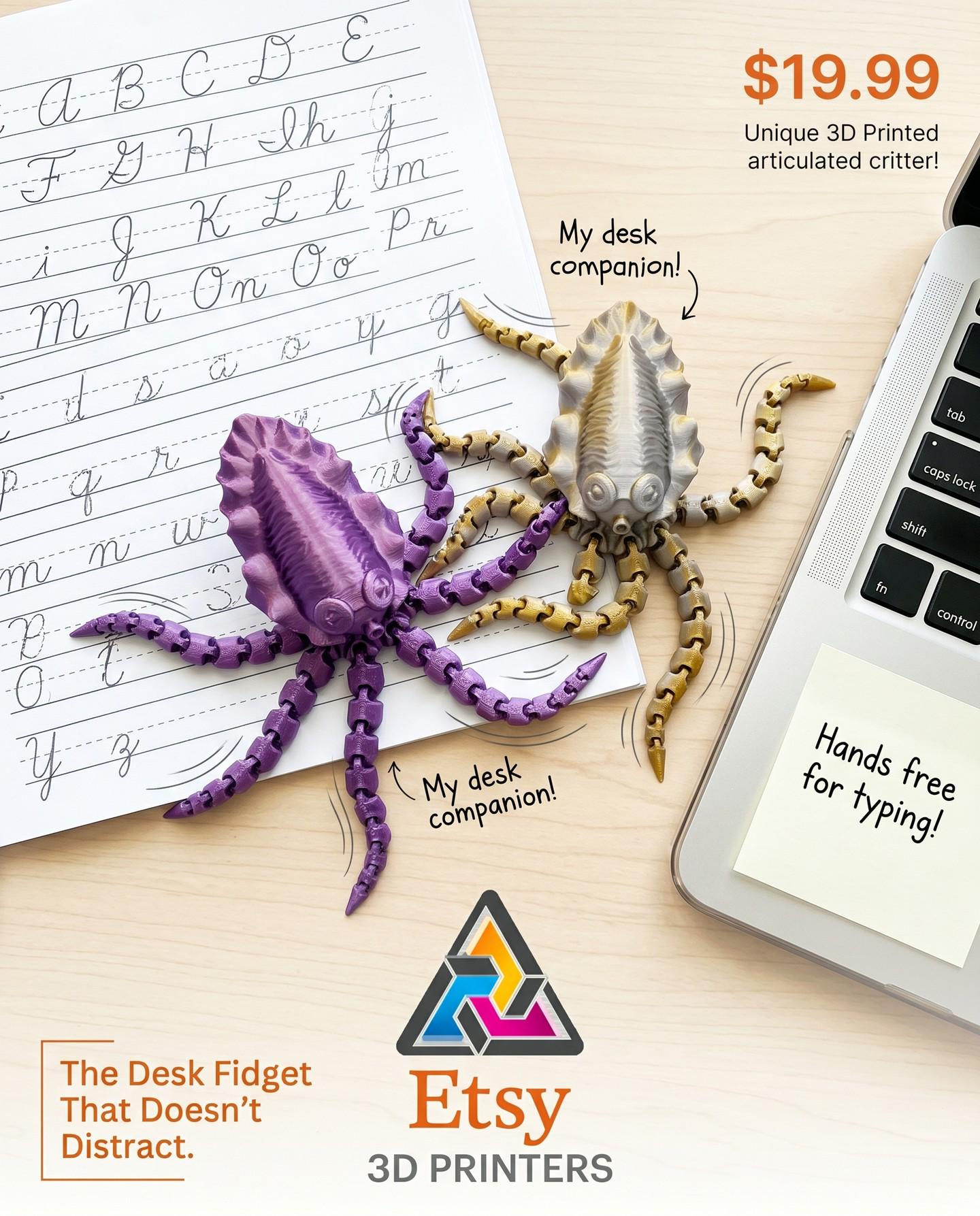 3D Printed Fidget Squid: Stimulating Toy for Kids