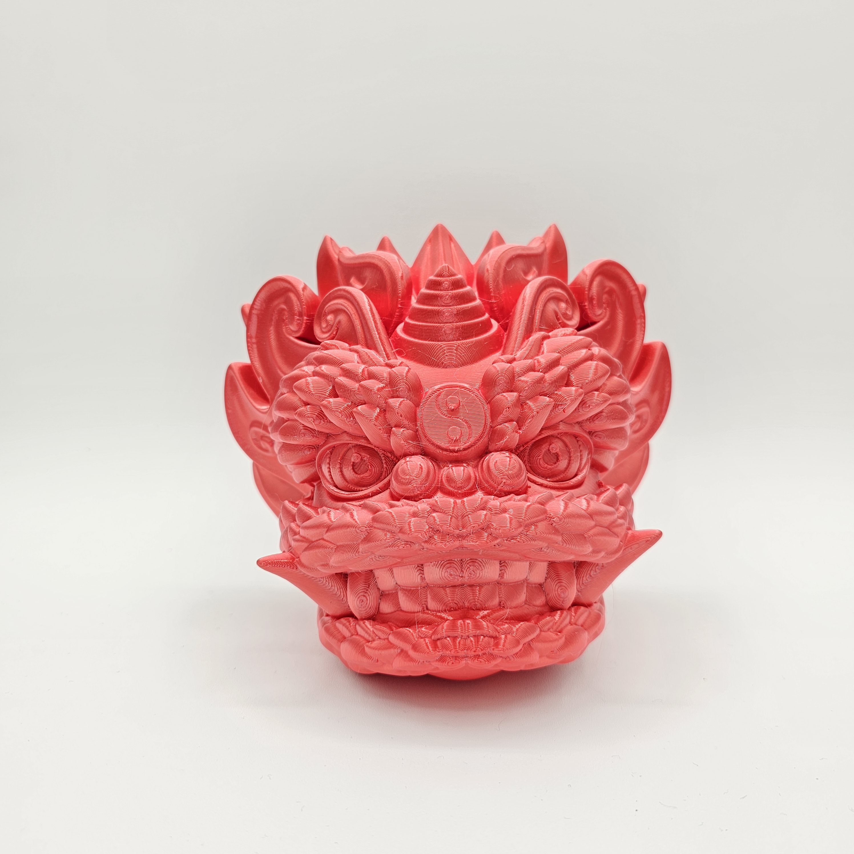 3D Printed Dragon Head Wall Decor: New Year Gift