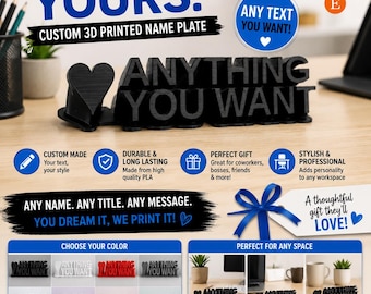 Custom 3D Printed Office Desk Name Plate – Personalized Desk Sign